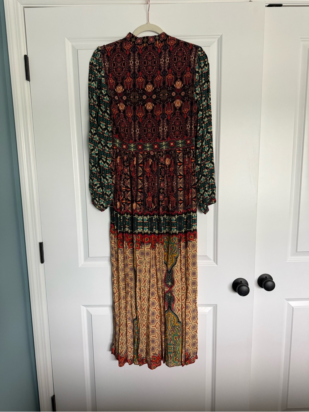 Anthropologie Bhanuni by Jyoti Orange Combo Mixed Print Maxi Dress Size 4 - Picture 4 of 4
